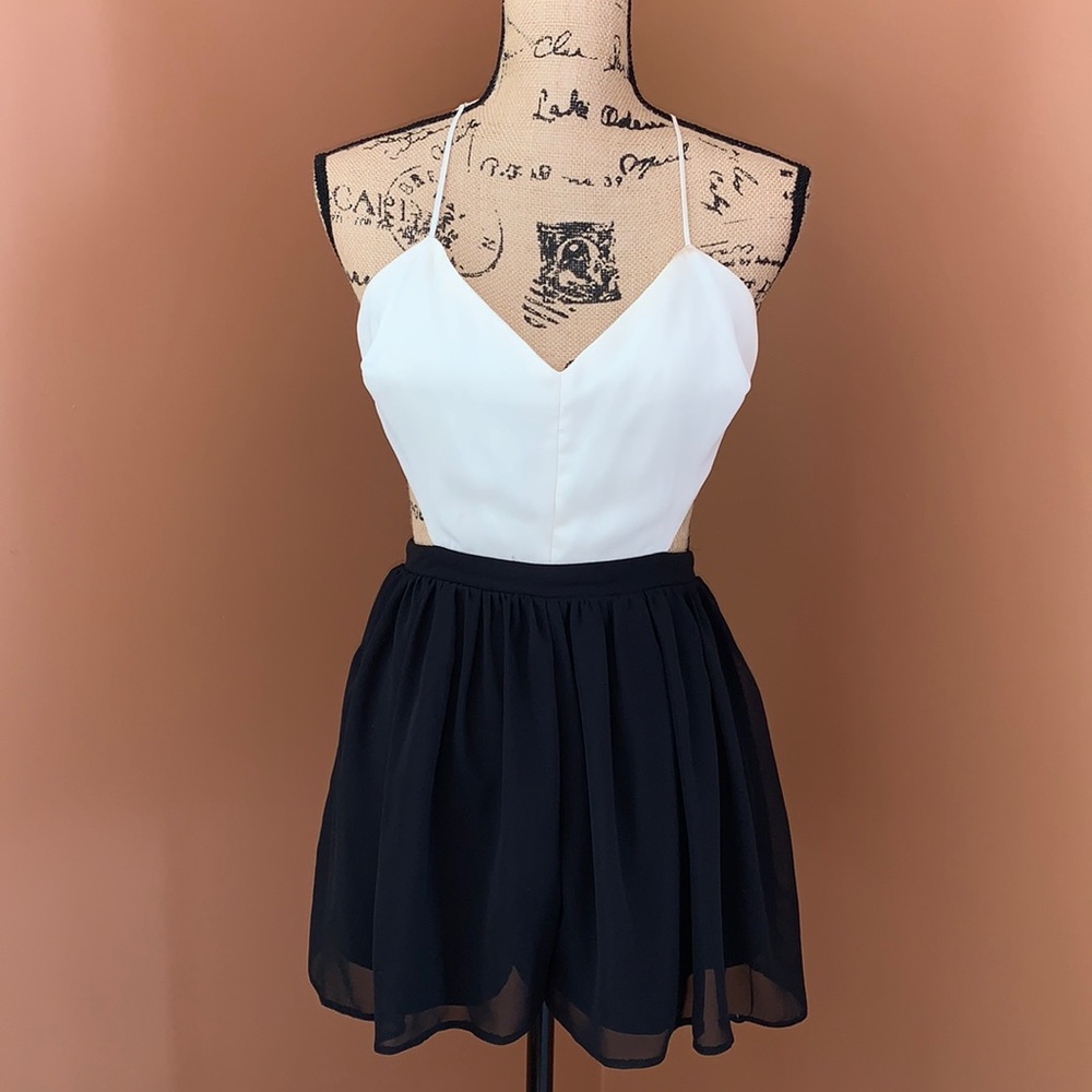 ASOS Black and White Backless Romper